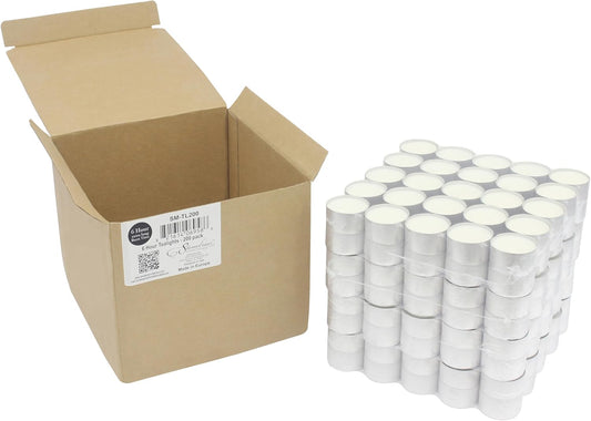 Stonebriar Unscented Long Burning White Tealight Candles, Bulk Pack, 6-7 Hour Burn Time, Smokeless Tealights for Parties, Weddings, Home, 100 Count