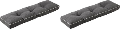 IPYNBAP Bench Cushion, 42 x 16 Inch Patio Furniture Cushions with Durable Ties, Soft Memory Foam Bench Cushions for Indoor/Outdoor Furniture with Non-Slip Bottom, Kitchen&Dining, Dark Grey