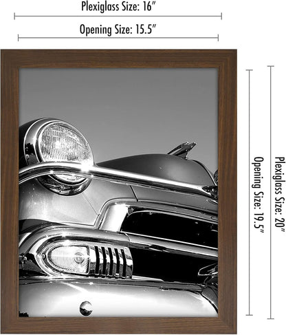 Americanflat 16x20 Picture Frame with Polished Plexiglass - Black Picture Frame - Wide Photo Frames Made of Engineered Wood for Vertical or Horizontal Wall Display - Epic Collection - Black - Colors B