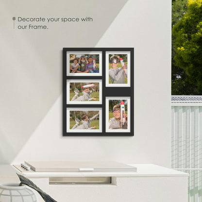DUENPY 14x26 Collage Picture Frame 4x6 Collage Picture Frame Displays Twelve 4x6 inch Photos Available Horizontal Wall Mounting Display and Vertical Black - Colors B