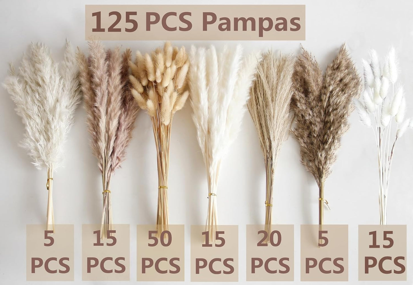 40" inch 10 Stems Pampas Grass Decor Tall, Pampas Grass Bouquet, Natural Dried Flowers for Wedding, Natural Home Decor, Wall Grass, Glam Decor