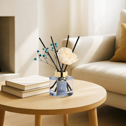 Airkeep Flower Reed Diffusers Set, 5.07 oz Freesia/Passion Fruit/Orange Scented Oil Diffuser with 8 Reed Sticks, Home Fragrance Diffuser Gift Set for Bathroom & Office Decor 150ml
