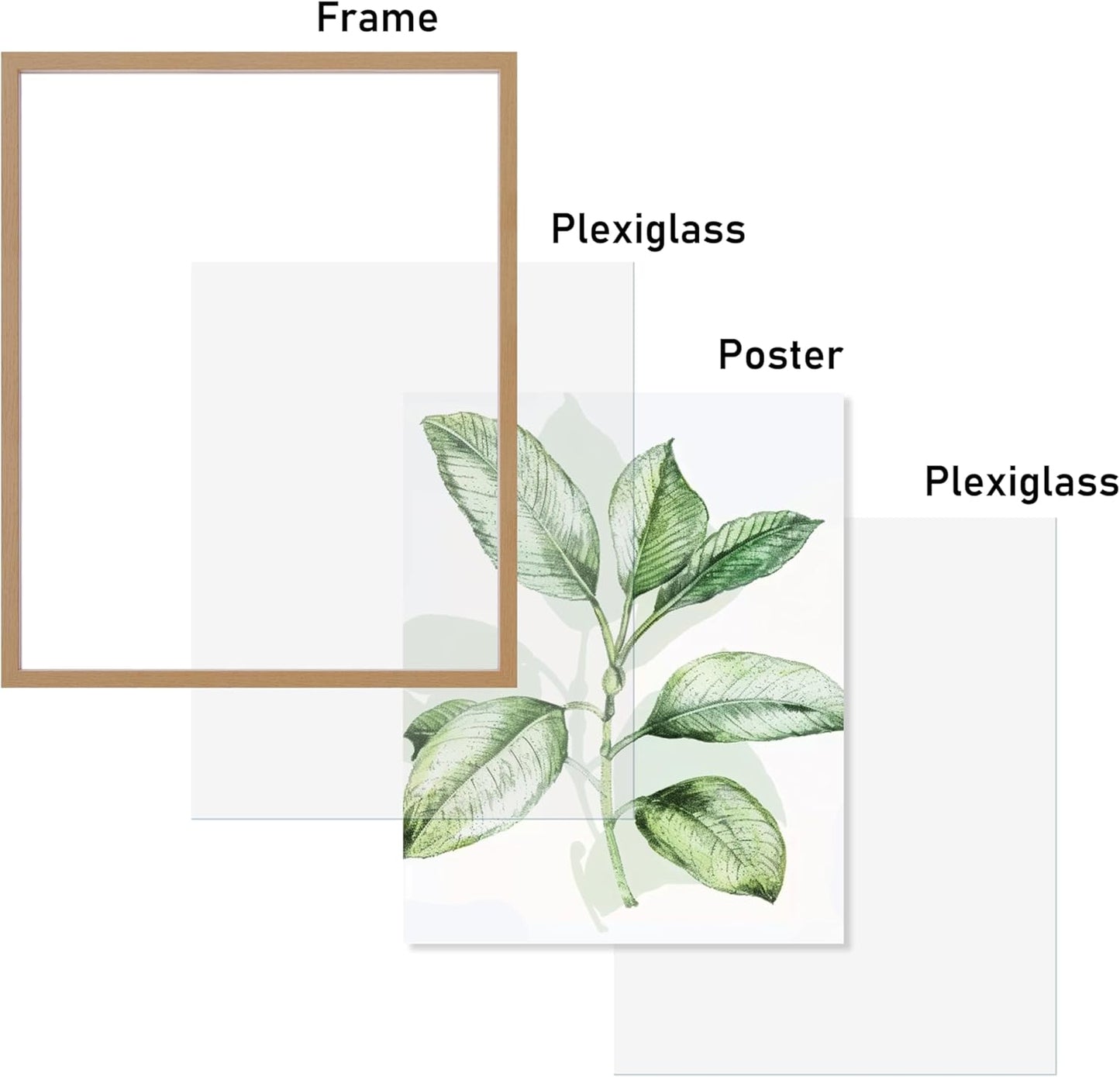 CORE ART 8x10 Floating Picture Frame,Double Plexglass Floating Frame for 5x7,4x6 Pictures,Wall or Tabletop Display,Black