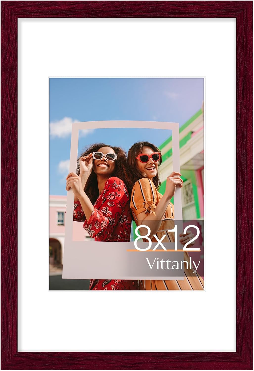 Vittanly 11x14 Picture Frame, Display Pictures 8x10 with Mat or 11x14 without Mat, Photo Frame for Wall Mounting, Black, 1 Pack - Colors B