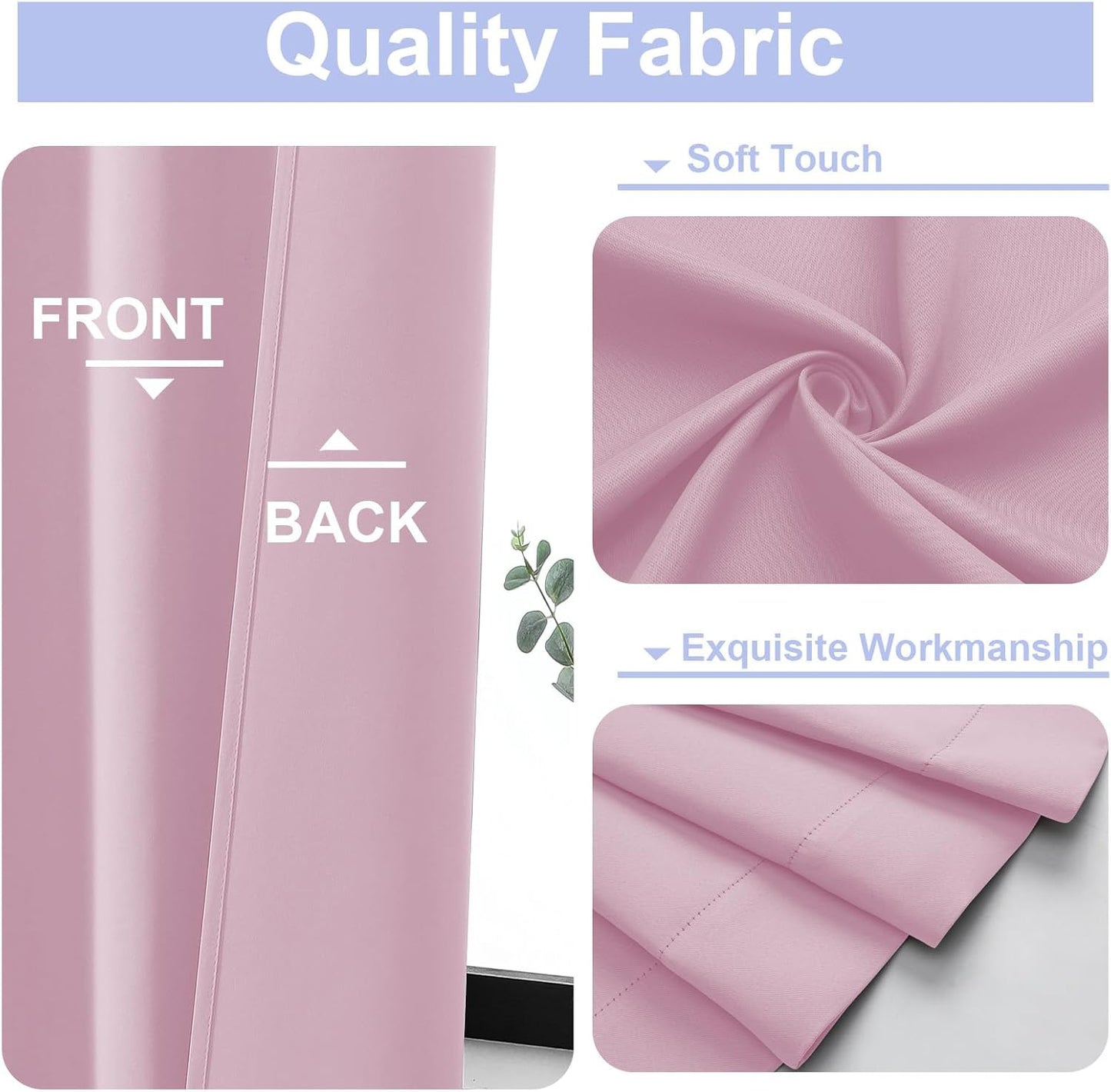 Simplebrand Ava Sage Green Blackout Curtains for Bedroom 63 Inch Length 2 Panels Set, Solid Thermal Insulated Energy Saving Rod Pocket Window Treatment Curtains Blackout Drapes, W40 x L63 Inch, Sage - Colors C