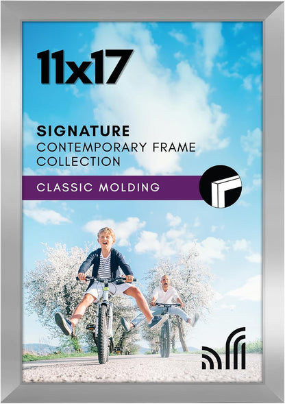 Americanflat 12x18 Poster Frame with Shatter-Resistant Glass - Signature Collection - Gallery-Style Frames Made of Engineered Wood - Photo Frame for Wall Display - Black - Colors C