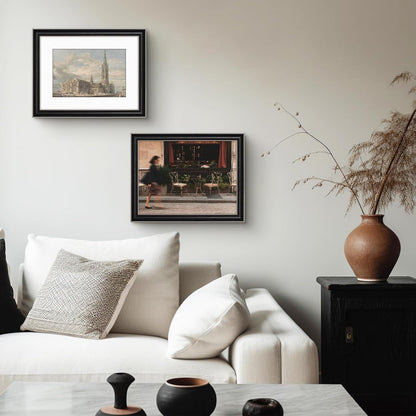 Golden State Art, 11x14 Photo Frame with Mat for Pictures 8x10 and Real Glass (Dark Gold Brown & Bronze Pewter Panel with White Color Mat, 1.25 Inch Frame Border)