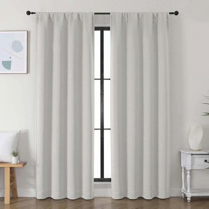 Simplebrand Ava Sage Green Blackout Curtains for Bedroom 63 Inch Length 2 Panels Set, Solid Thermal Insulated Energy Saving Rod Pocket Window Treatment Curtains Blackout Drapes, W40 x L63 Inch, Sage - Colors A