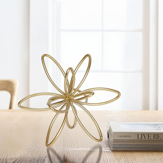 Modern Geometric Round Sculpture Gold Knot Statue Decor Tabletop Sculpture and Figurines Round Decorative Ornaments Knick Knacks Home Decor for Shelves Coffee Table Bookshelf Decoration Gifts