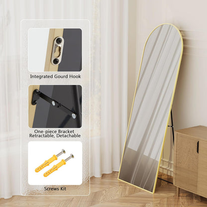 Simple Deluxe Arched Full Length Mirror, 71"x26"Large Floor Mirrors, for Wall Door Bedroom Bathroom Living Room (Gold)