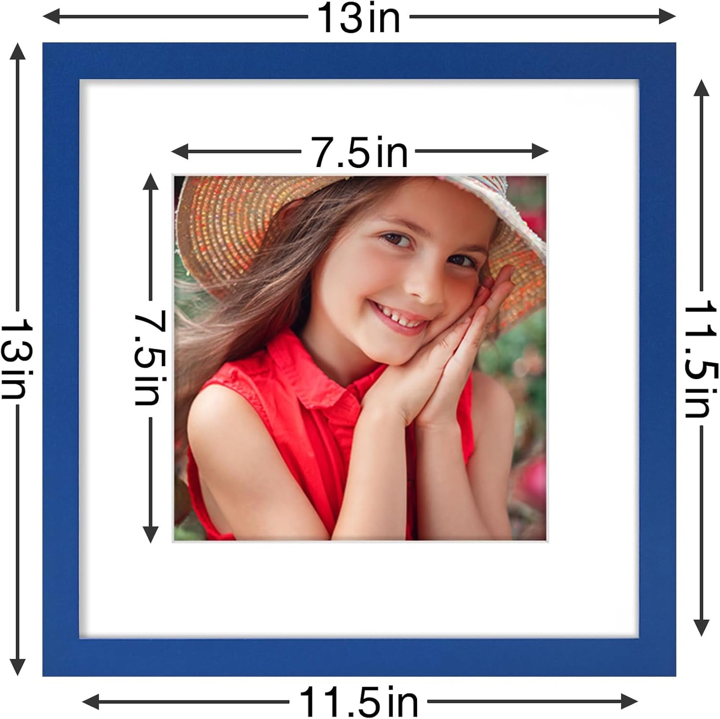Vittanly 8x10 Picture Frames Set of 9, Shatter Resistant Plexiglass, Display 5x7 Pictures with Mat or 8x10 without Mat, Photo Frames for Wall or Tabletop, Engineered Wood, Black - Colors B