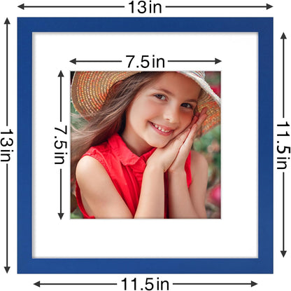 Vittanly 8x10 Picture Frames Set of 9, Shatter Resistant Plexiglass, Display 5x7 Pictures with Mat or 8x10 without Mat, Photo Frames for Wall or Tabletop, Engineered Wood, Black - Colors B