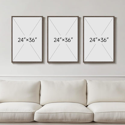 Large Framed Neutral Abstract Wall Art for Living Room, 3 Piece Modern Canvas Prints Paintings Artwork for Walls, Black and Beige Pictures for Living Room Hallway Stair Office Wall Decor 24x36 Inch