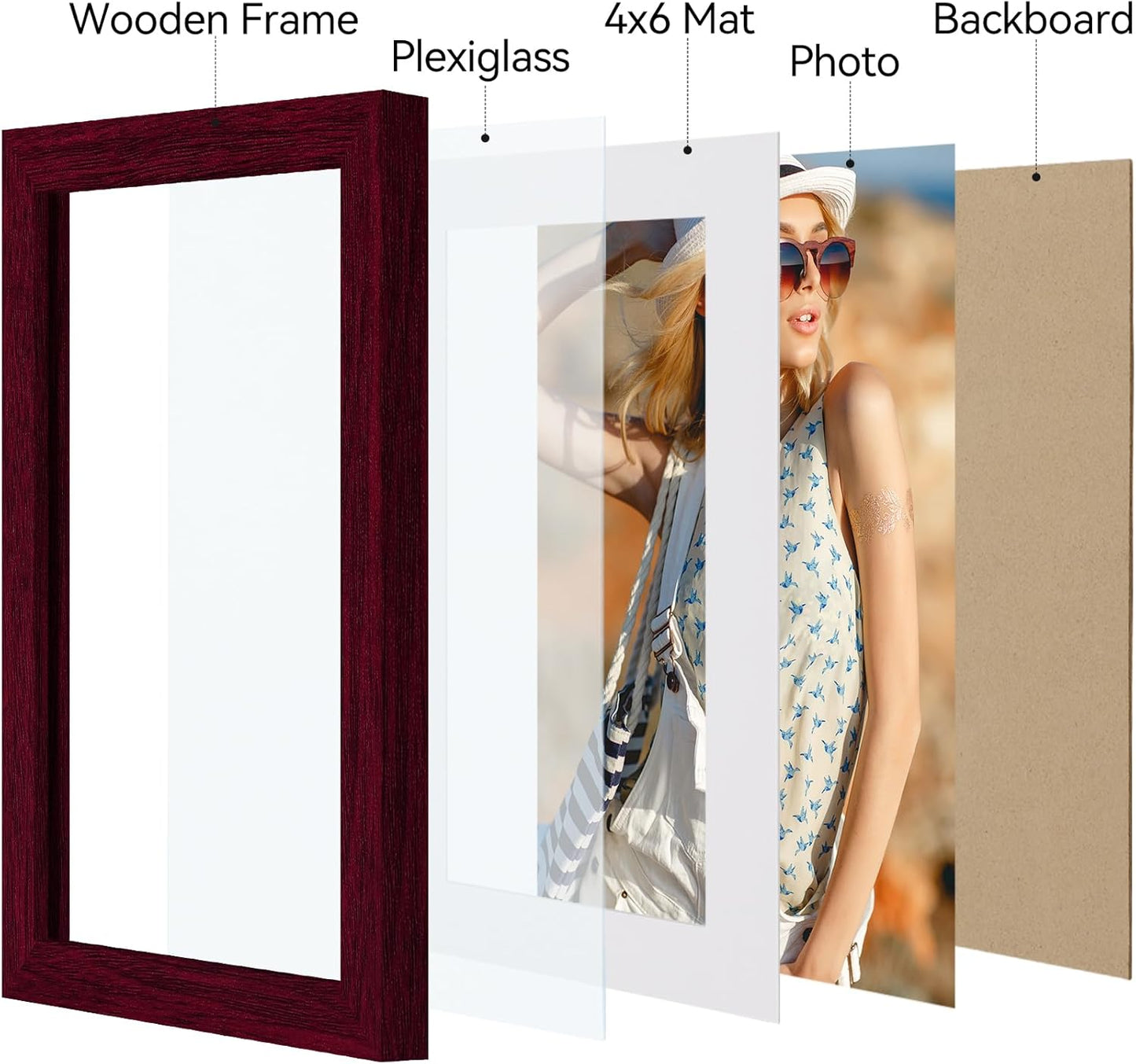 Vittanly 11x14 Picture Frame, Display Pictures 8x10 with Mat or 11x14 without Mat, Photo Frame for Wall Mounting, Black, 1 Pack - Colors B