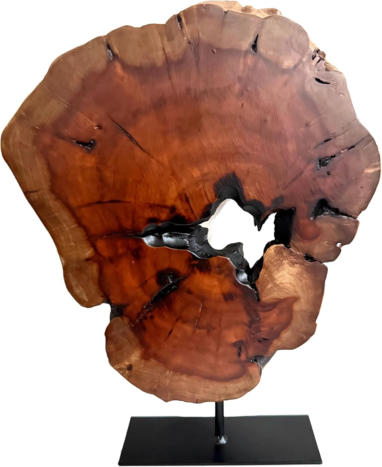Irregular Handcarved Root Wood Sculpture, Wood Tabletop Abstract Standing Sculpture for Home Decor Natural Edge Tabletop Statue Tree Stump - Small (W7.75in x H11in)