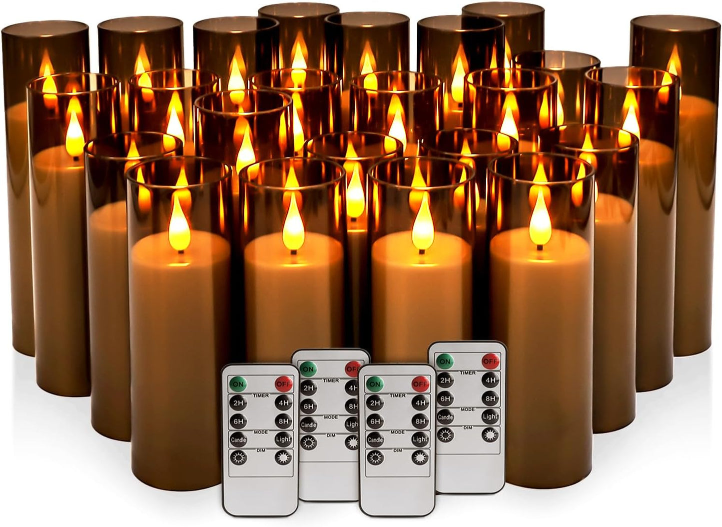 48- Pack of 3 Sizes of LED Flameless Candles.This Candle is Suitable for café, Fancy Restaurant, Bookstore and Other Scenes to Create a Relaxing and Romantic Atmosphere.