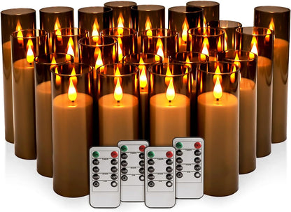 48- Pack of 3 Sizes of LED Flameless Candles.This Candle is Suitable for café, Fancy Restaurant, Bookstore and Other Scenes to Create a Relaxing and Romantic Atmosphere.