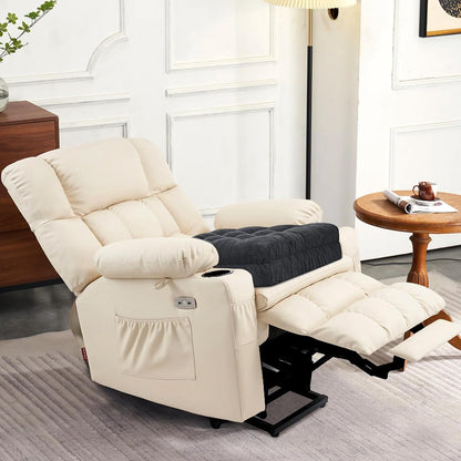 Recliner Cushions for Elderly, 20x20x5 Inch Thick Chair Cushion Patent Design Soft Tufted Dual Layer Booster Seat Cushions for Seniors Recliner Risers Taupe 1P