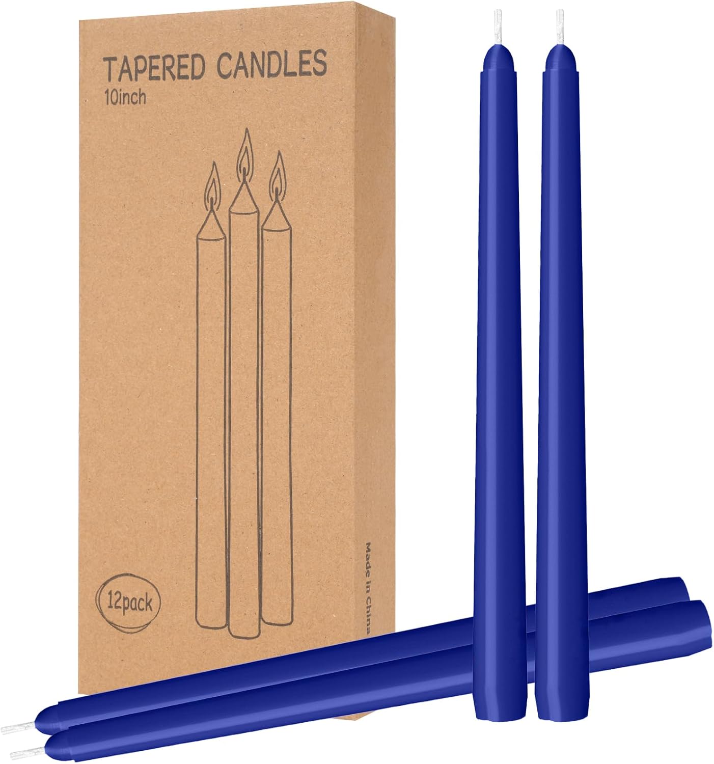 4 Pack Ivory Taper Candles - Taper Candles 10 Inch Dripless, Smokeless & Unscented - 8 Hours Long Burning - Hand Poured Tall Candlesticks - Ideal for Weddings, Dinner Parties, and Home Decor