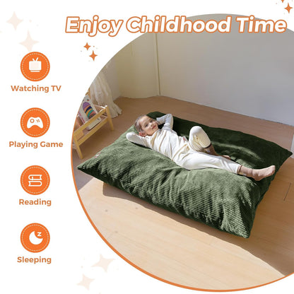 MAXYOYO 3 in 1 Kids Bean Bag Chair Couch, Convertible Chair Folds from Bean Bag to Lounger, Child Floor Sofa for Gaming, Reading, Floor Mattress with High-Density Foam Filling