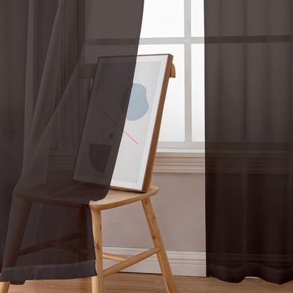 Chyhomenyc Sheer White Valances for Windows 2 Pack, Small Window Curtains for Living Room Bathroom Cafe Laundry Basement, Modern Top Dual Rod Pocket Voile Curtain, 42W x 14L inches, White - Colors B