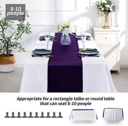 SiinvdaBZX 4 Pcs Royal Blue Satin Table Runner 12 x 108 inches Long, Bright Smooth Satin Wedding Table Runner Decorations for Birthday Parties, Buffet, Banquets, Graduations, Engagements
