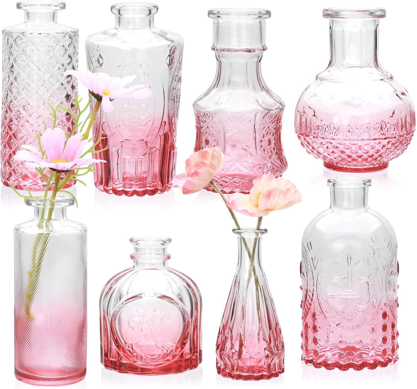 Glass Bud Vase Set of 32 pcs,Bud Vases in Bulk,Small Vases for Centerpieces, Mini Flower Vase Bulk for Rustic Wedding Home Table Decorations