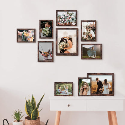 LUCKYLIFE Picture Frames Collage Wall Decor 10-Pack, Gallery Wall Frame Set with 8x10 5x7 4x6 Frames in 3 Different Finishes