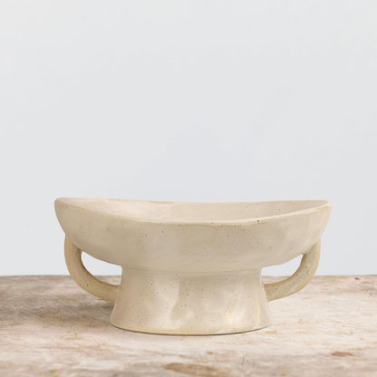 Creative Co-Op Stoneware Bowl w Reactive Glaze, White