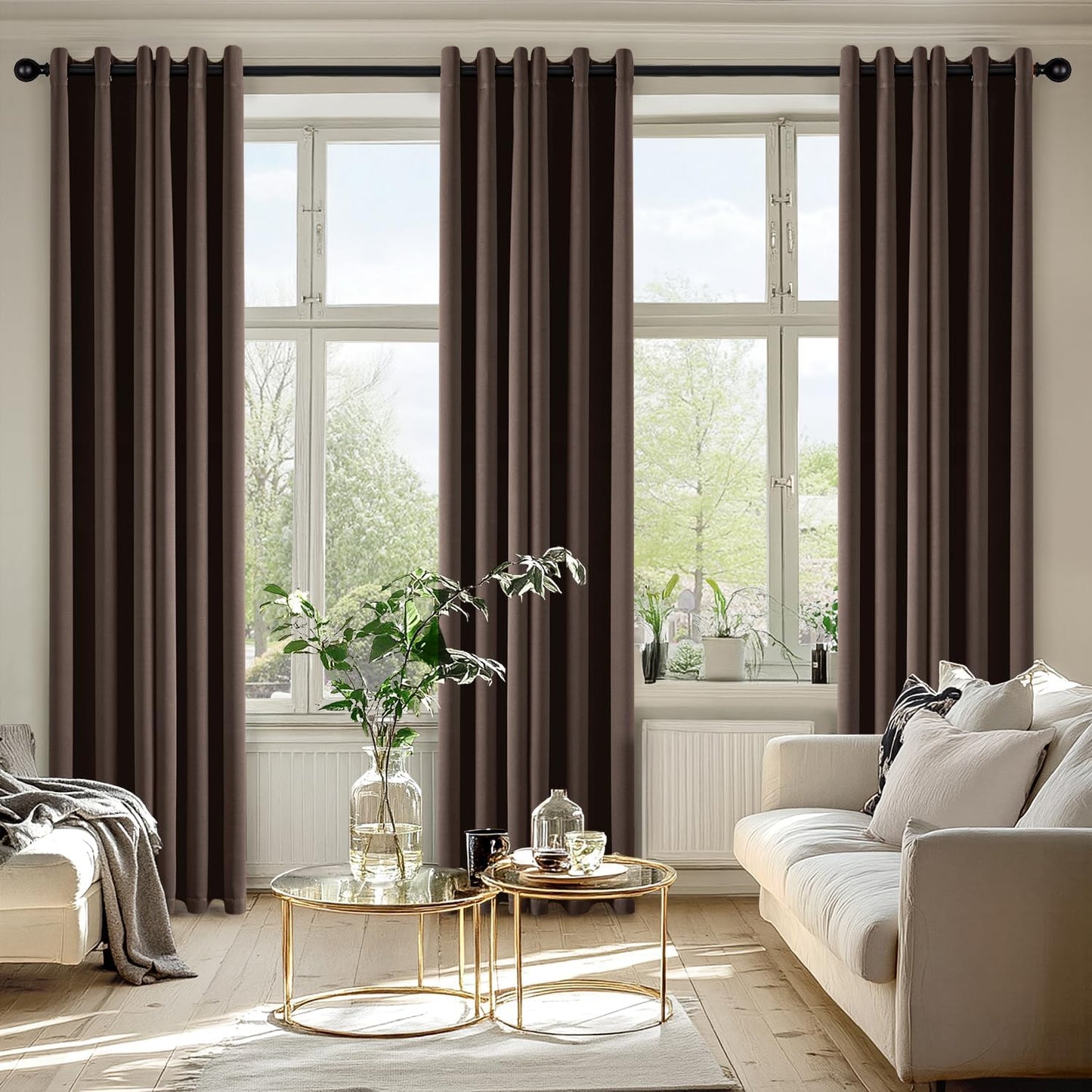 MIULEE Blackout Curtains for Bedroom Living Room 2 Panels, Thermal Insulated Room Darkening Drapes Grommet Noise Reducing Light Blocking Window Treatments 63 Inches Long 40x63 Inch Black - Colors B