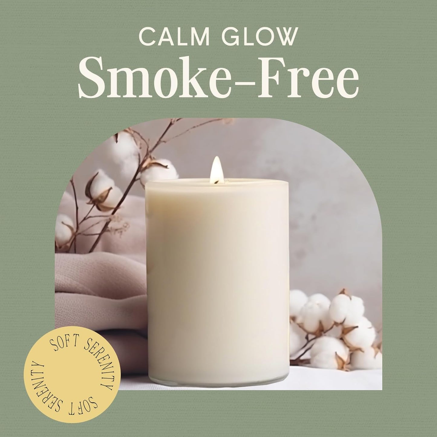 Mister Candle Dripless Vanilla Scented Ivory Pillar Candle, Hand Made Vanilla Pillar Candles with Essential Oils for Home Decor, Premium Wax, 100 Hr Burn Time