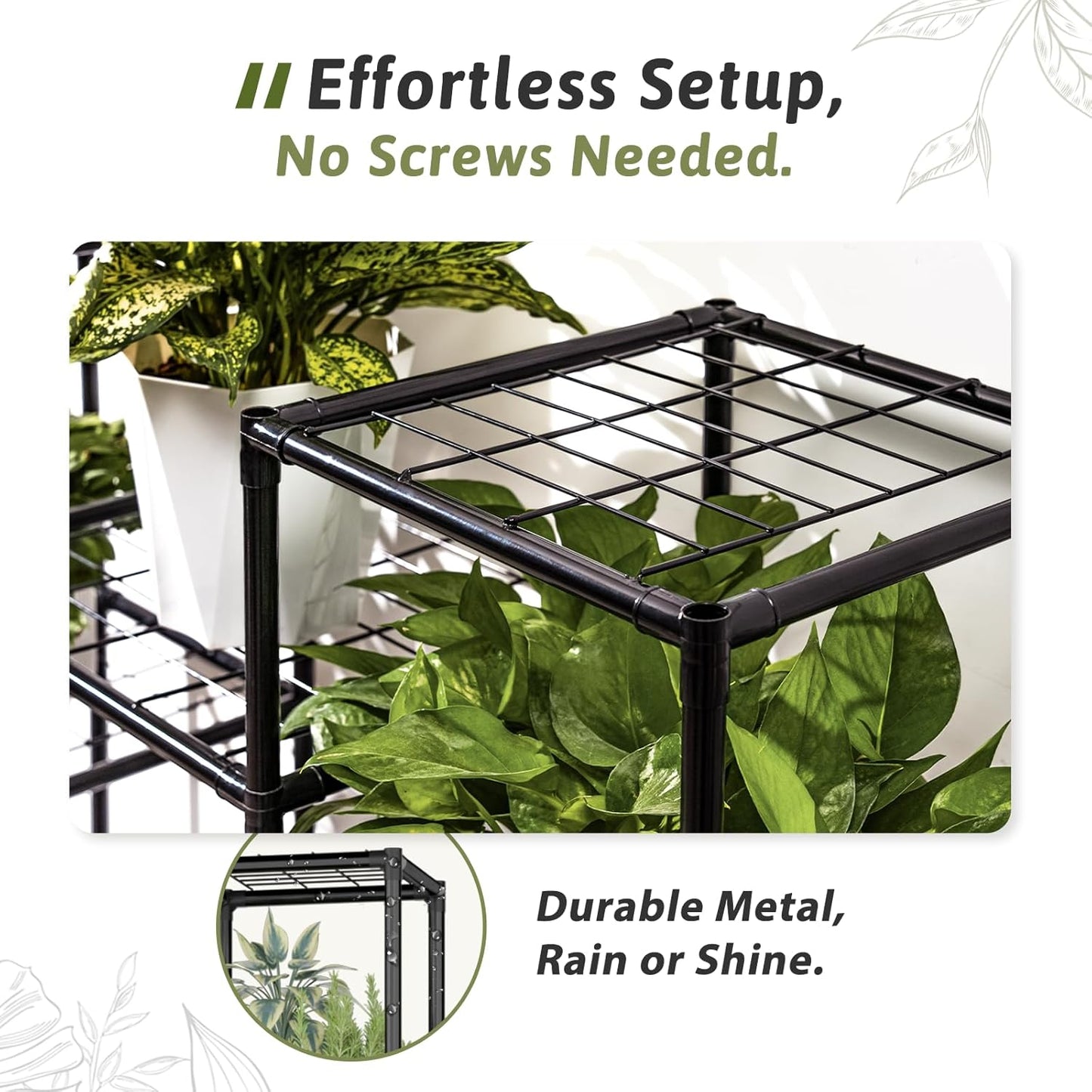 GENTINGBRO Plant Stand Indoor Outdoor 63" Tall Plant Shelf for Plants 14-Tier Large Plant Sheves for Living Room Heavy Duty Plant Rack Garden Balcony Patio Hanging Planter