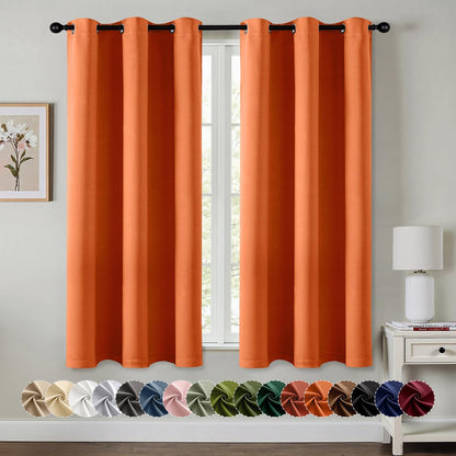 MIULEE Blackout Curtains for Bedroom Living Room 2 Panels, Thermal Insulated Room Darkening Drapes Grommet Noise Reducing Light Blocking Window Treatments 63 Inches Long 40x63 Inch Black - Colors B