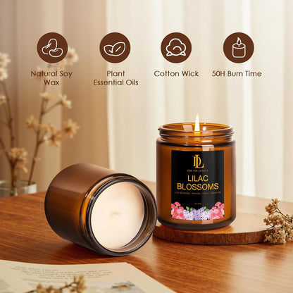 Scented Candles Set, 4 Pack Soy Candles for Home Scented, Candle Gifts for Men Women, Scents of Pineapple Cocktail/Coconut Vanilla/Pink Sands/Bahamian Breeze