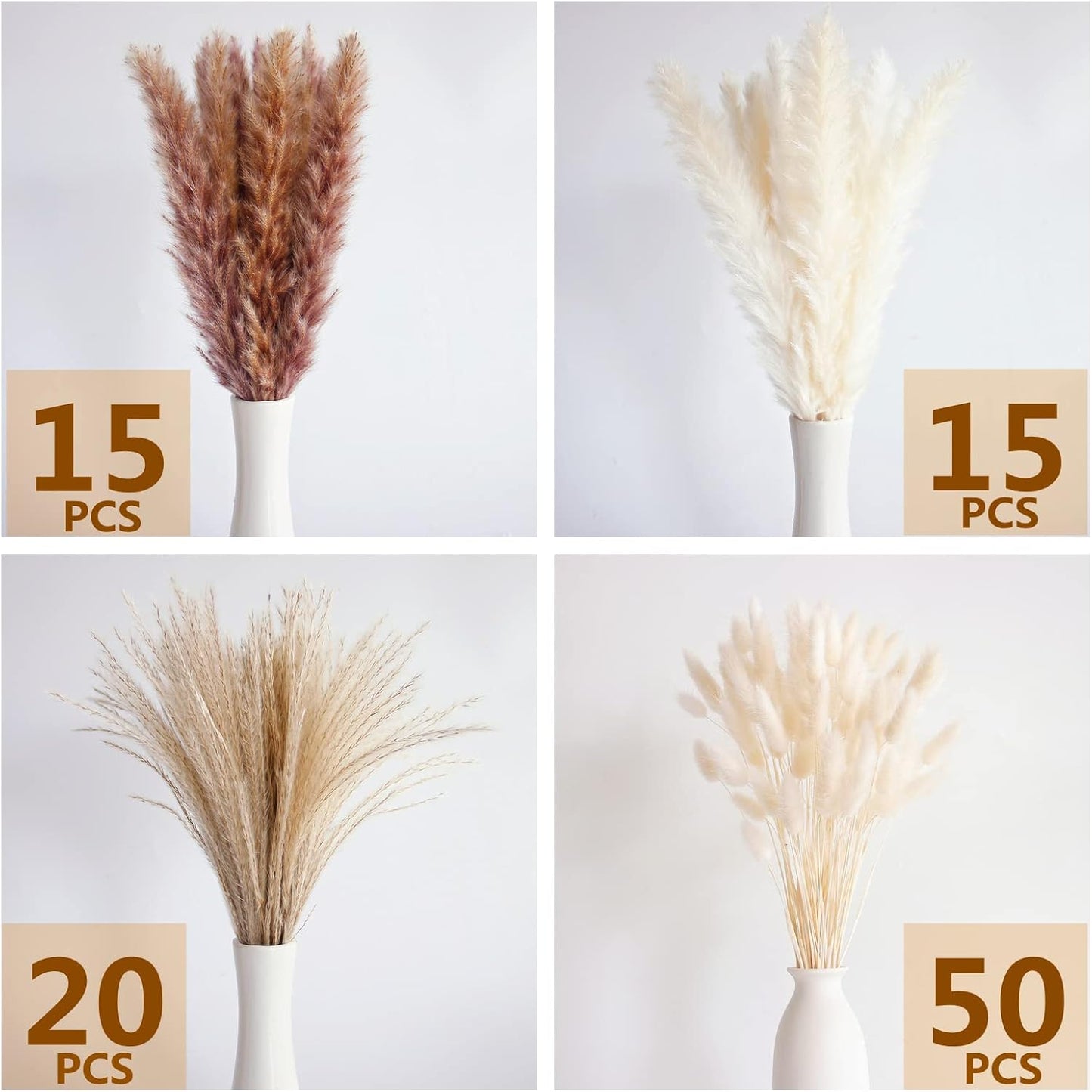 40" inch 10 Stems Pampas Grass Decor Tall, Pampas Grass Bouquet, Natural Dried Flowers for Wedding, Natural Home Decor, Wall Grass, Glam Decor