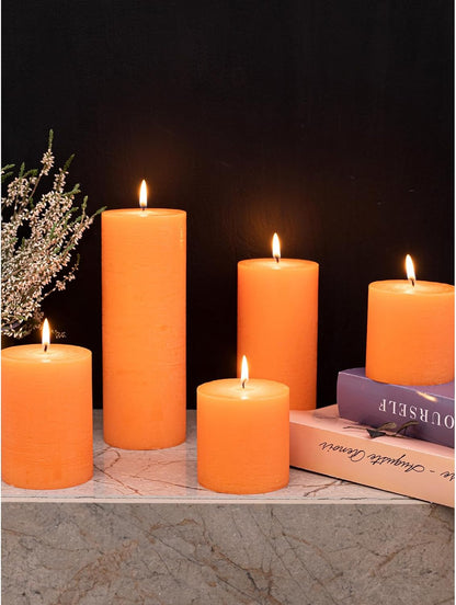CANDWAX 3x4 inch Pillar Candles Set of 3 – Unscented Dripless Rustic Dark Blue Candles for Room Decor, Weddings, Centerpieces