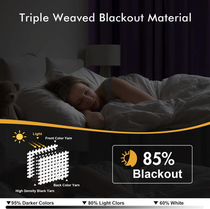 MIULEE Blackout Curtains for Bedroom Living Room 2 Panels, Thermal Insulated Room Darkening Drapes Grommet Noise Reducing Light Blocking Window Treatments 63 Inches Long 40x63 Inch Black - Colors B