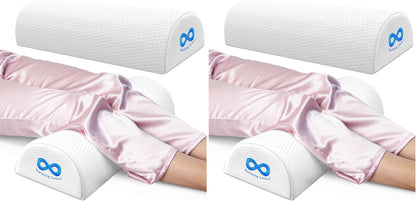 Everlasting Comfort Under Knee Pillow for Back Sleeping - Memory Foam Half Moon Leg Bolster Pillow for Back Pain, Thoracic Support