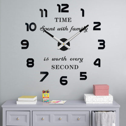 VANGOLD Large Wall Clocks for Living Room Decor, Decorative Wall Clocks Battery Operated (Black Wall Decor)