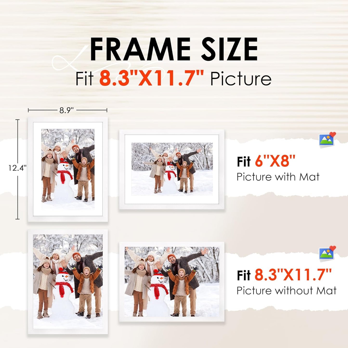 FIXSMITH 10 Pack Picture Frames Collage Wall Decor for Mounting or Tabletop Display, Gallery Wall Frame Set with Two 8x10 Black Frames, Four 5x7 Frames and Four 4x6 Frames, Multi-Pack Photo Frame Set