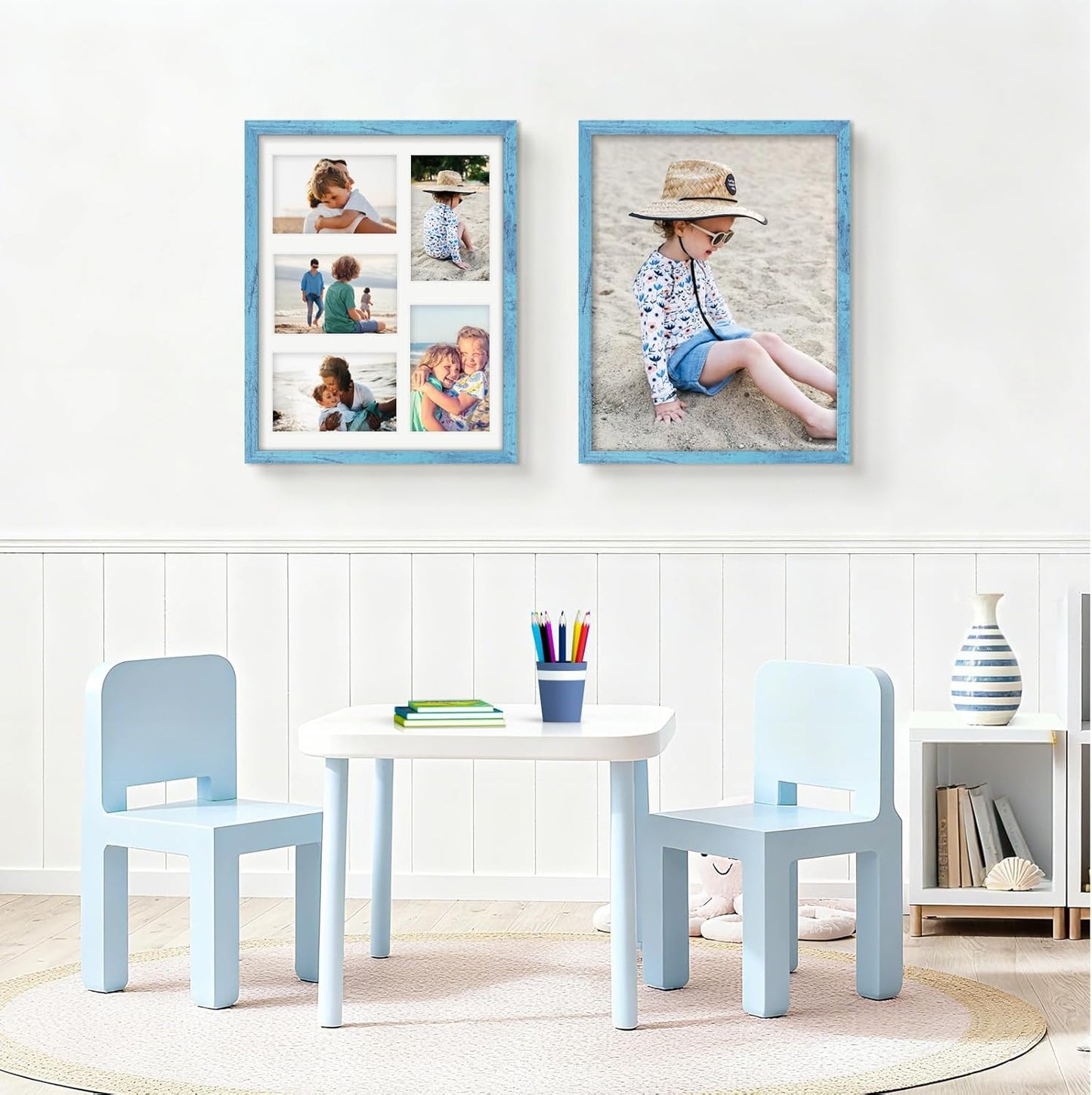DUENPY 14x26 Collage Picture Frame 4x6 Collage Picture Frame Displays Twelve 4x6 inch Photos Available Horizontal Wall Mounting Display and Vertical Black - Colors A