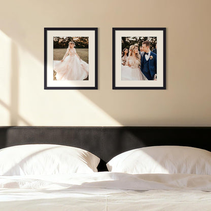 upsimples 8x10 Picture Frame, Display Pictures 5x7 with Mat or 8x10 Without Mat, Wall Hanging Photo Frame, Black, 1 Pack - Colors B