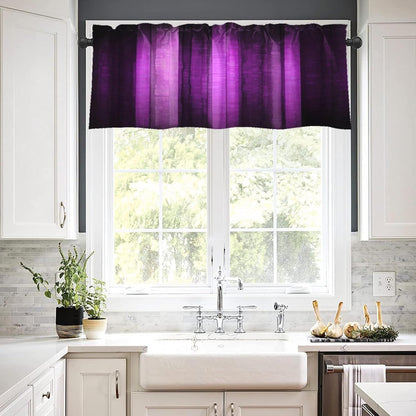Emvency 2 Pack Dark Grey Valances Window Treatments, Gray Striped Abstract Blackout Drapes Adjustable Curtain for Windows Living Room Kitchen Over Sink, 52x18 Inch Rod Pocket Valances