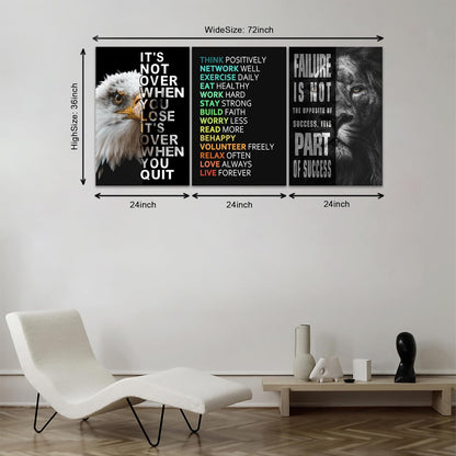 KAWAHONE Canvas Painting Wall Art, Grind Hustle Execution Motivational Wall Art Decoration Posters Prints for Living Room Bedroom, Office Decor, Gallery-Wrapped Canvas Art Set Framed Ready to Hang