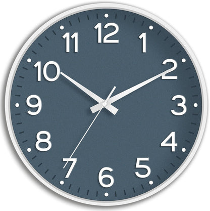 Roymnie Wall Clock Green, Silent Wall Clocks Battery Operated 8 Inch-Modern Non Ticking Analog Clock Decorative for Kitchen Office Bathroom Bedroom(Gold)