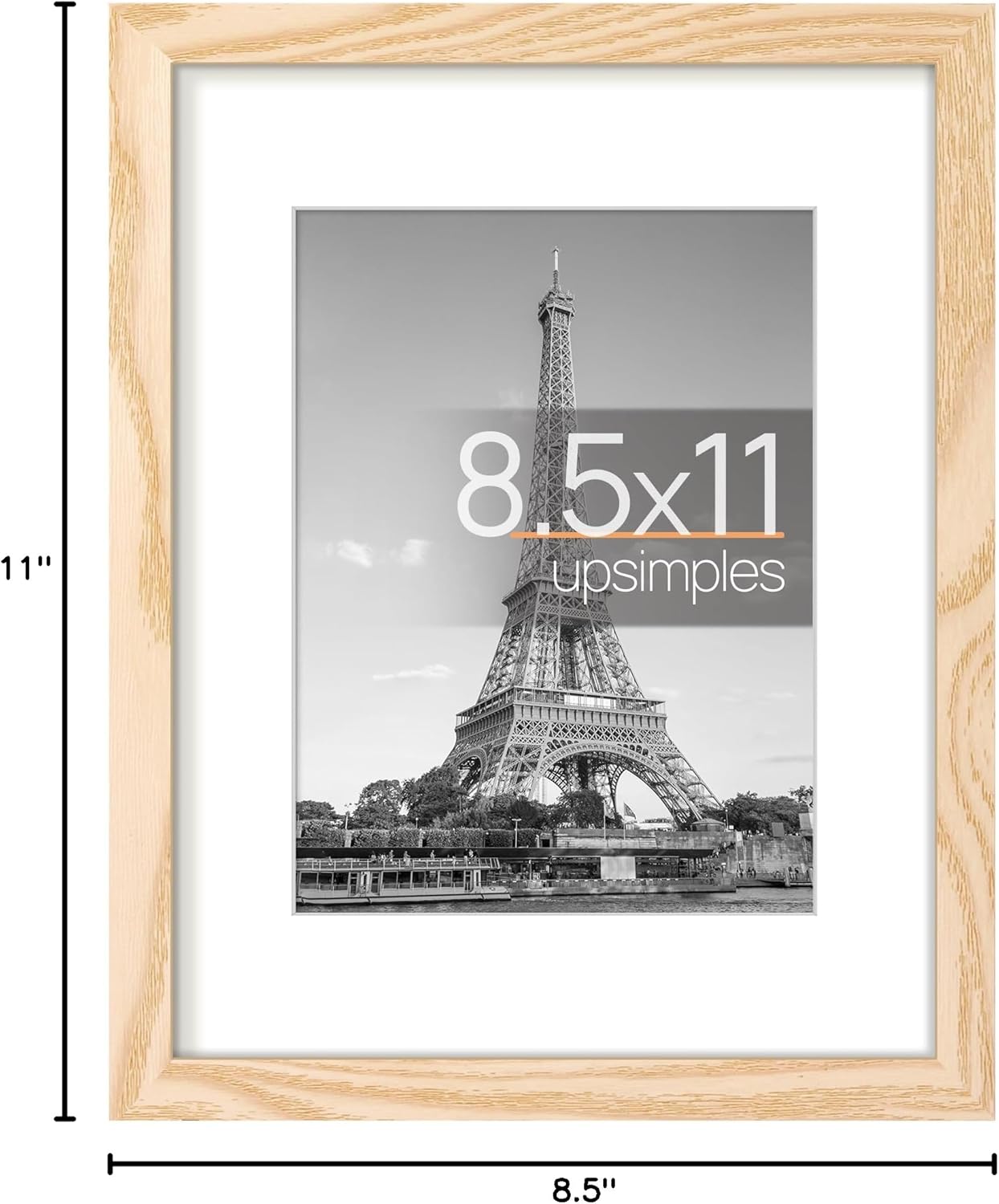 upsimples 8x10 Picture Frame, Display Pictures 5x7 with Mat or 8x10 Without Mat, Wall Hanging Photo Frame, Black, 1 Pack - Colors B
