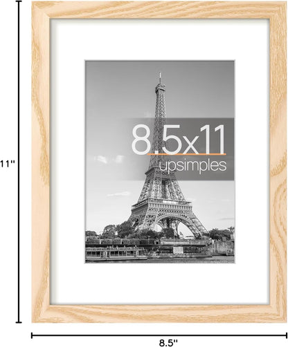 upsimples 8x10 Picture Frame, Display Pictures 5x7 with Mat or 8x10 Without Mat, Wall Hanging Photo Frame, Black, 1 Pack - Colors B