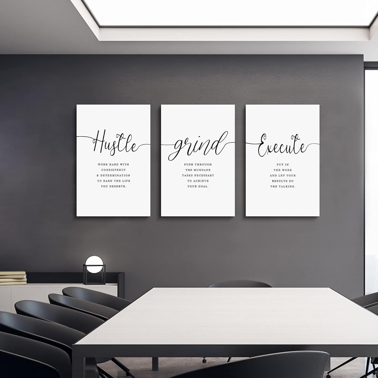 Inspirational Canvas Painting Wall Art -EPHANY ART,Mindset Quotes Prints, Success Framed Entrepreneur Poster Positive Quotes Wall Poster for Home Office Workplace (M-3pcs,12x16inchx3pcs)