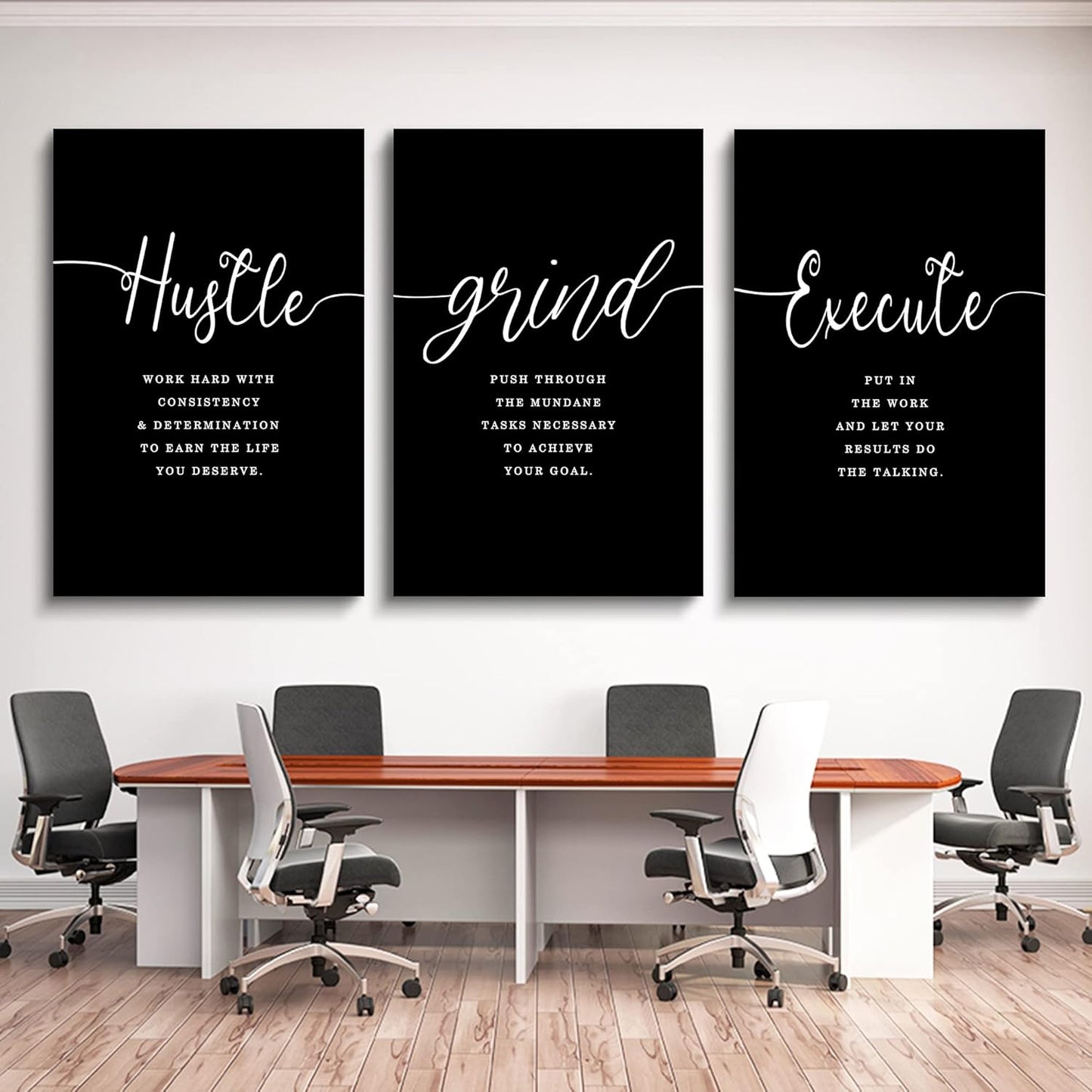 Inspirational Canvas Painting Wall Art -EPHANY ART,Mindset Quotes Prints, Success Framed Entrepreneur Poster Positive Quotes Wall Poster for Home Office Workplace (M-3pcs,12x16inchx3pcs)