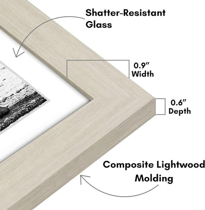Americanflat 8x10 Picture Frame with Shatter-Resistant Glass - Use as 5x7 Frame with Mat or Display 8x10 Photo Without Mat - Signature Collection - Picture Frames for Tabletop and Wall Display - Black